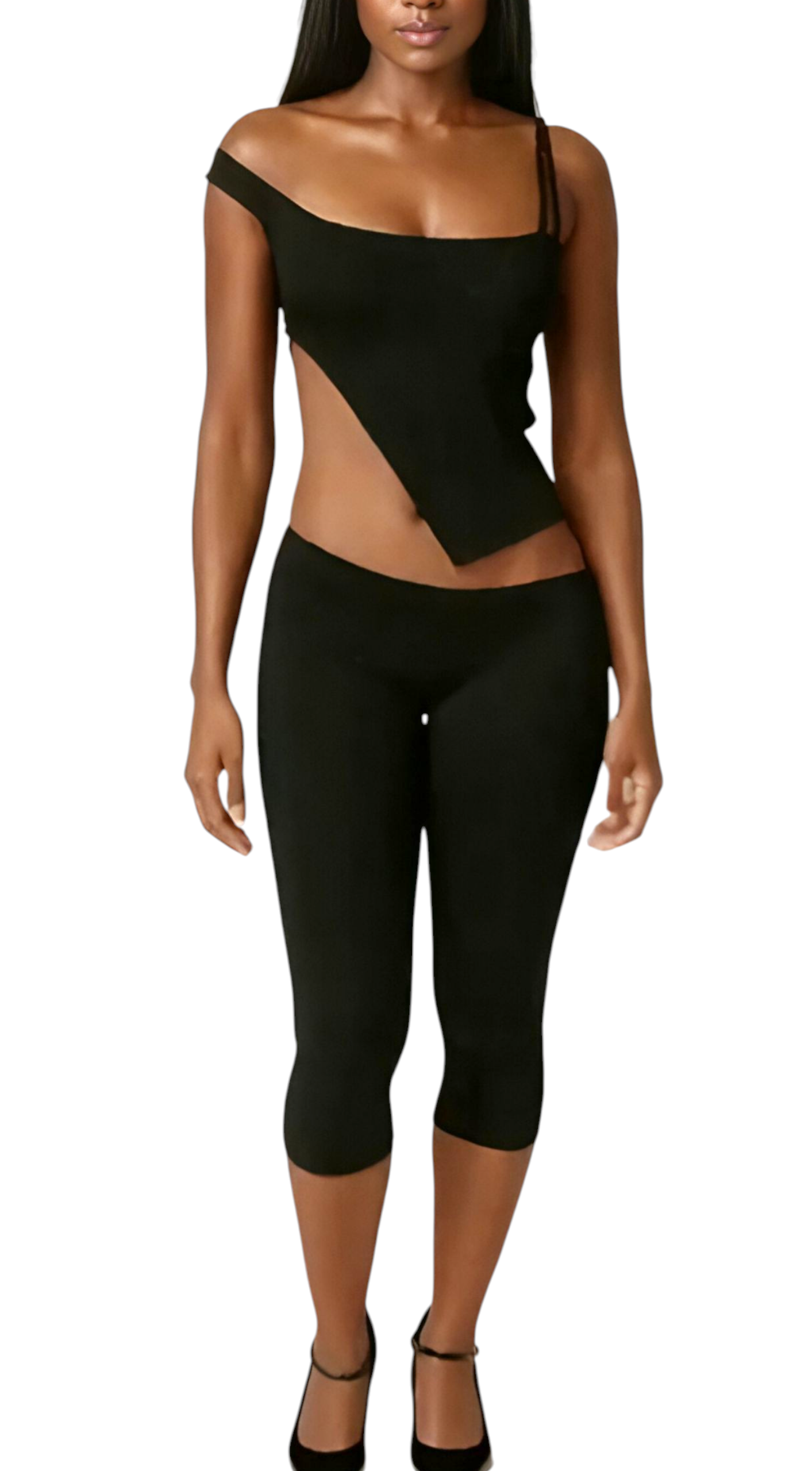 Hallo Slant top + Linl Slant Capri Shorts