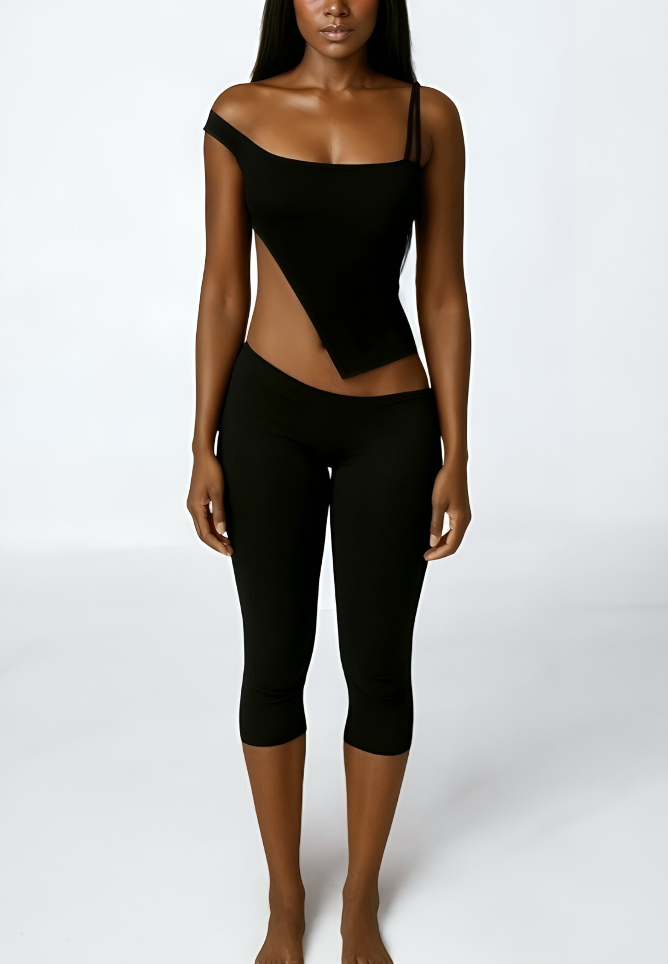 Linl Slant capri Shorts