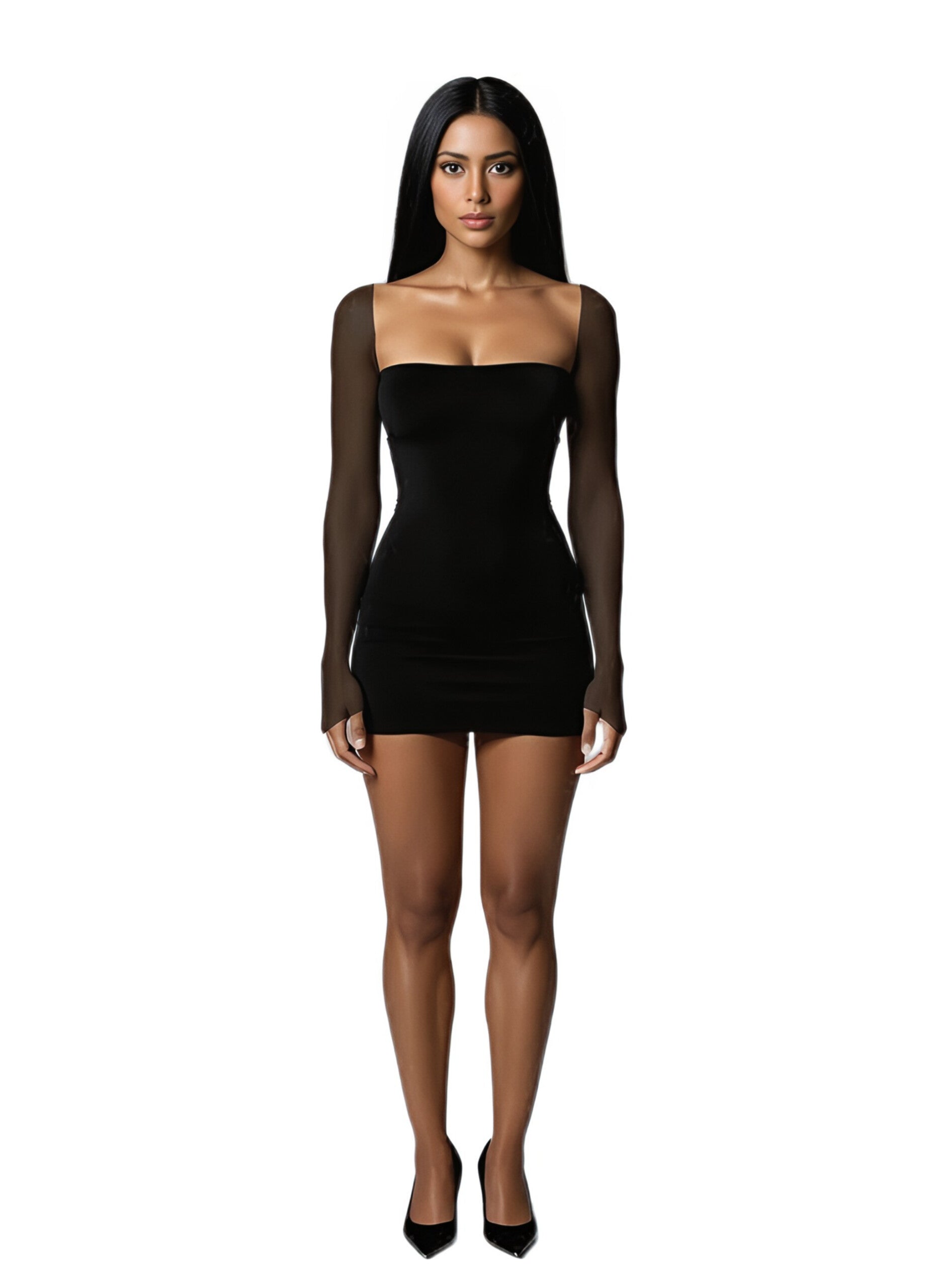 Fialé sheer Arm mini dress