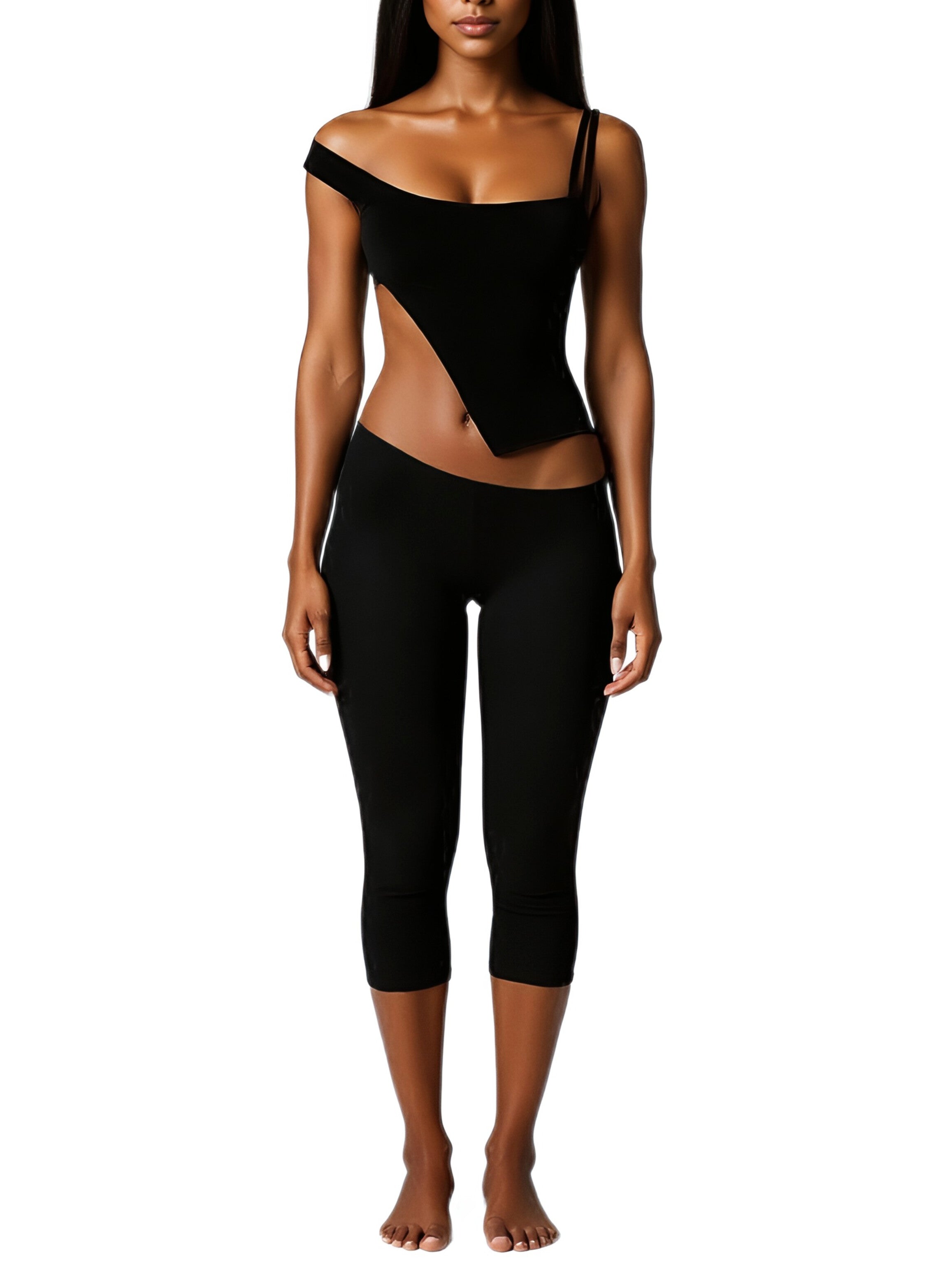 Hallo Slant top + Linl Slant Capri Shorts