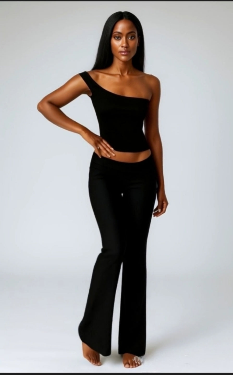 Hallo one Shoulder Slant Top